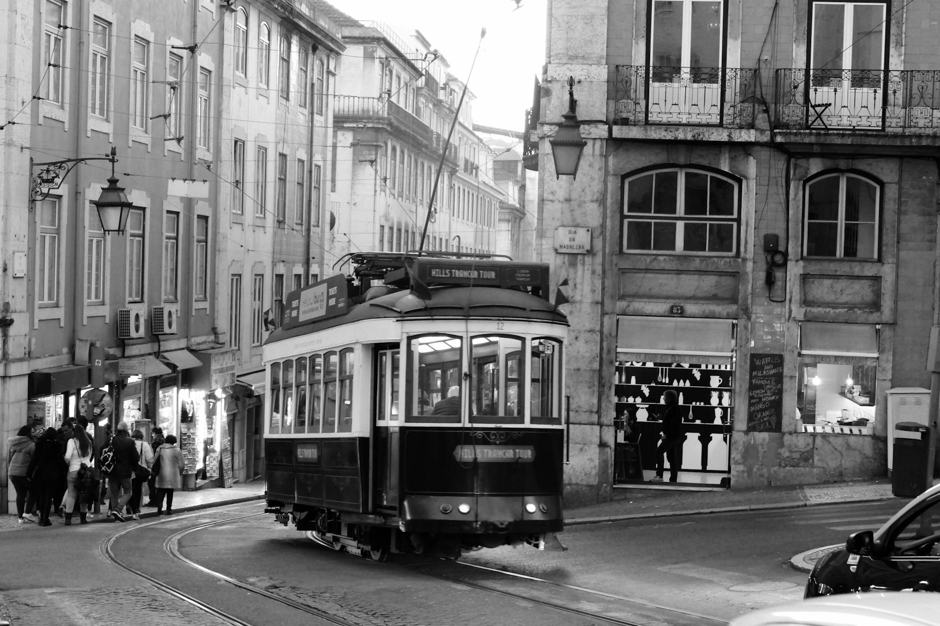 Chiado and Bairro Alto historic streets with cafés and boutiques in Lisbon