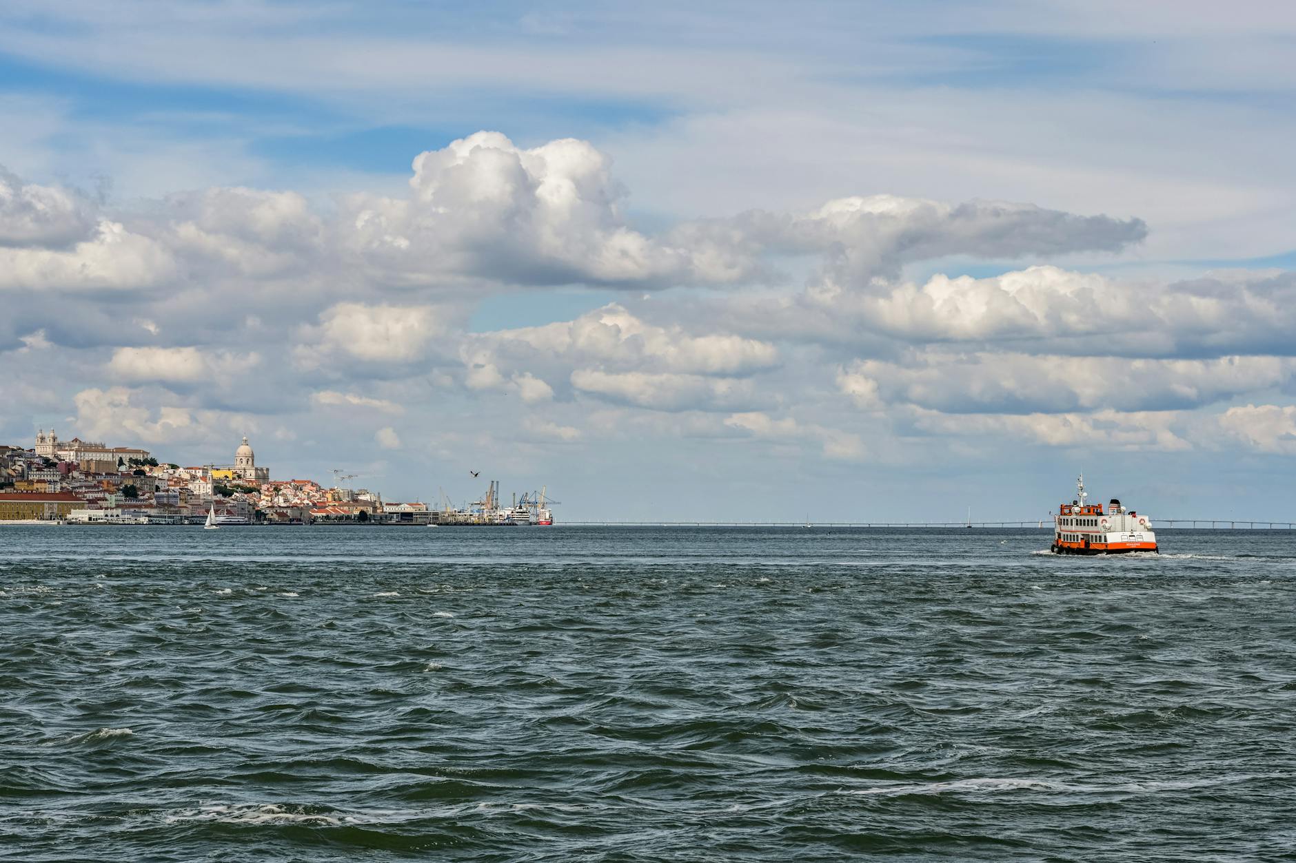 Ferry boat crossing the Tagus River from Lisbon to Cacilhas