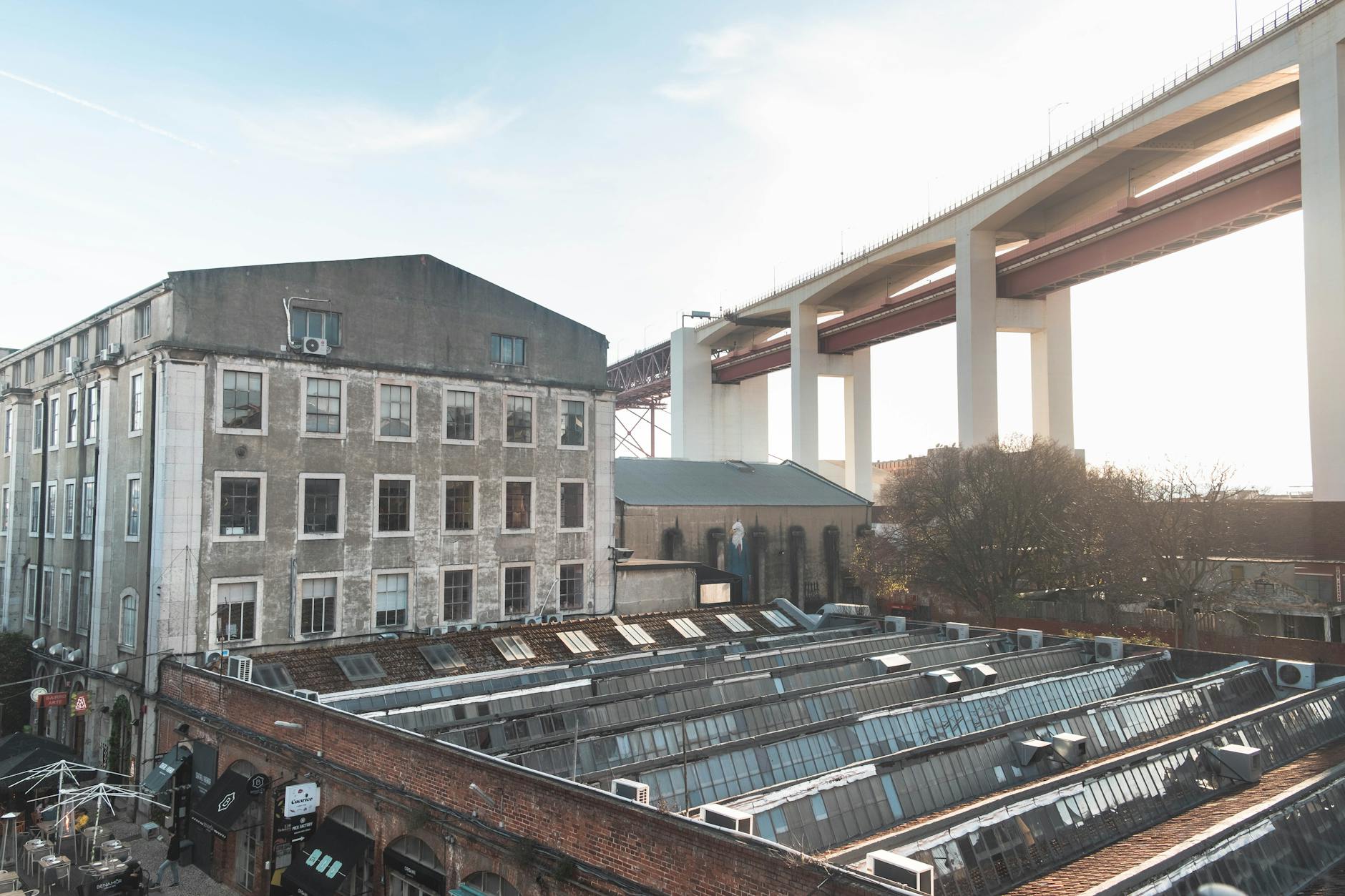 LX Factory creative hub in Lisbon with street art and industrial architecture