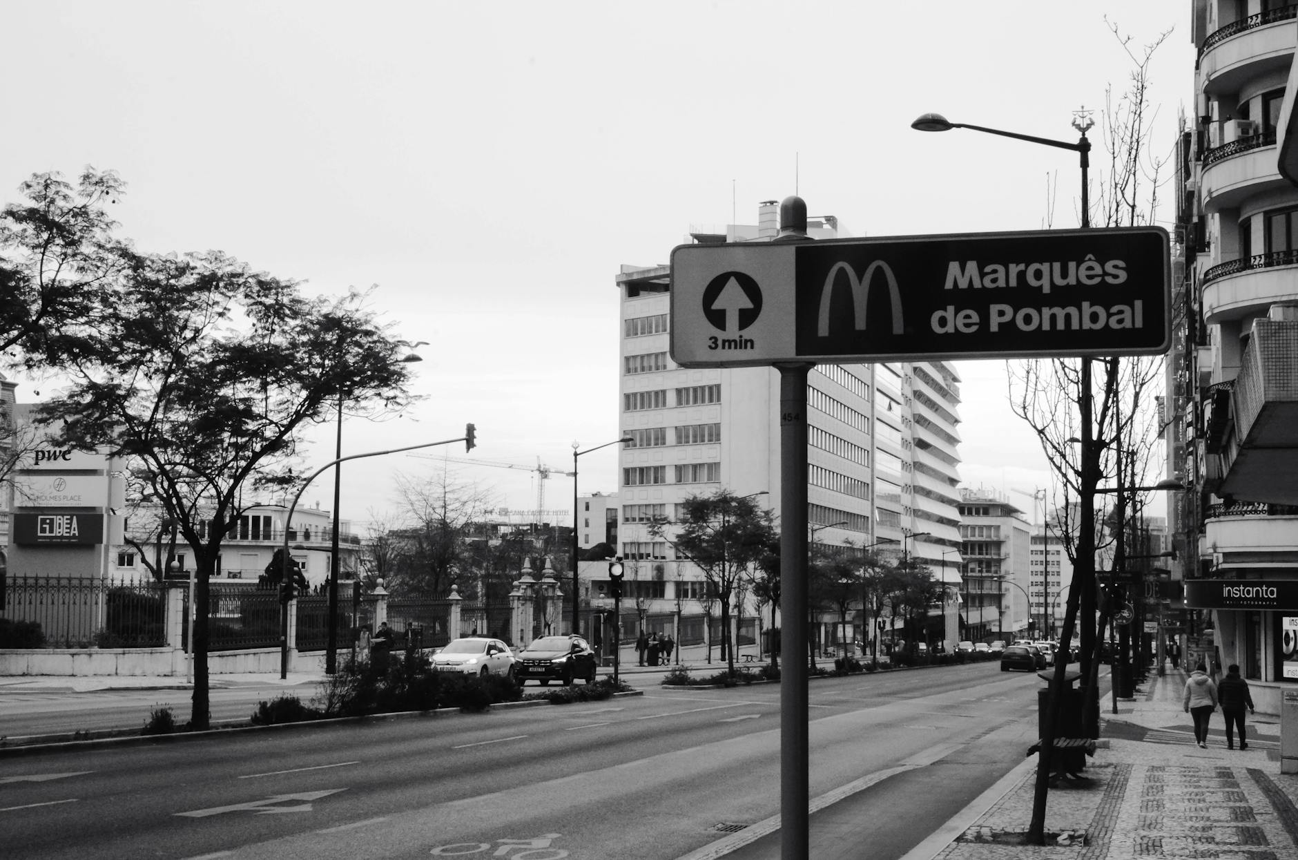 Lisbon street sign with Portuguese place names