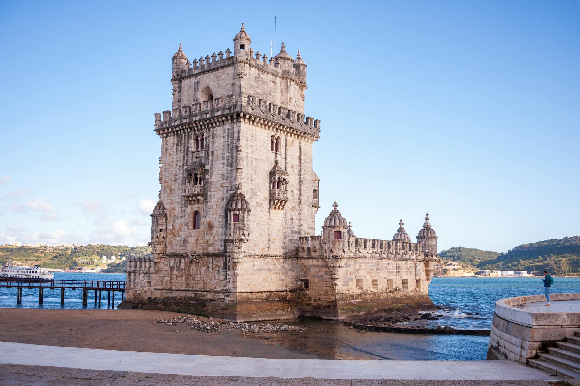 Belém Tower UNESCO World Heritage site by the Tagus River Lisbon