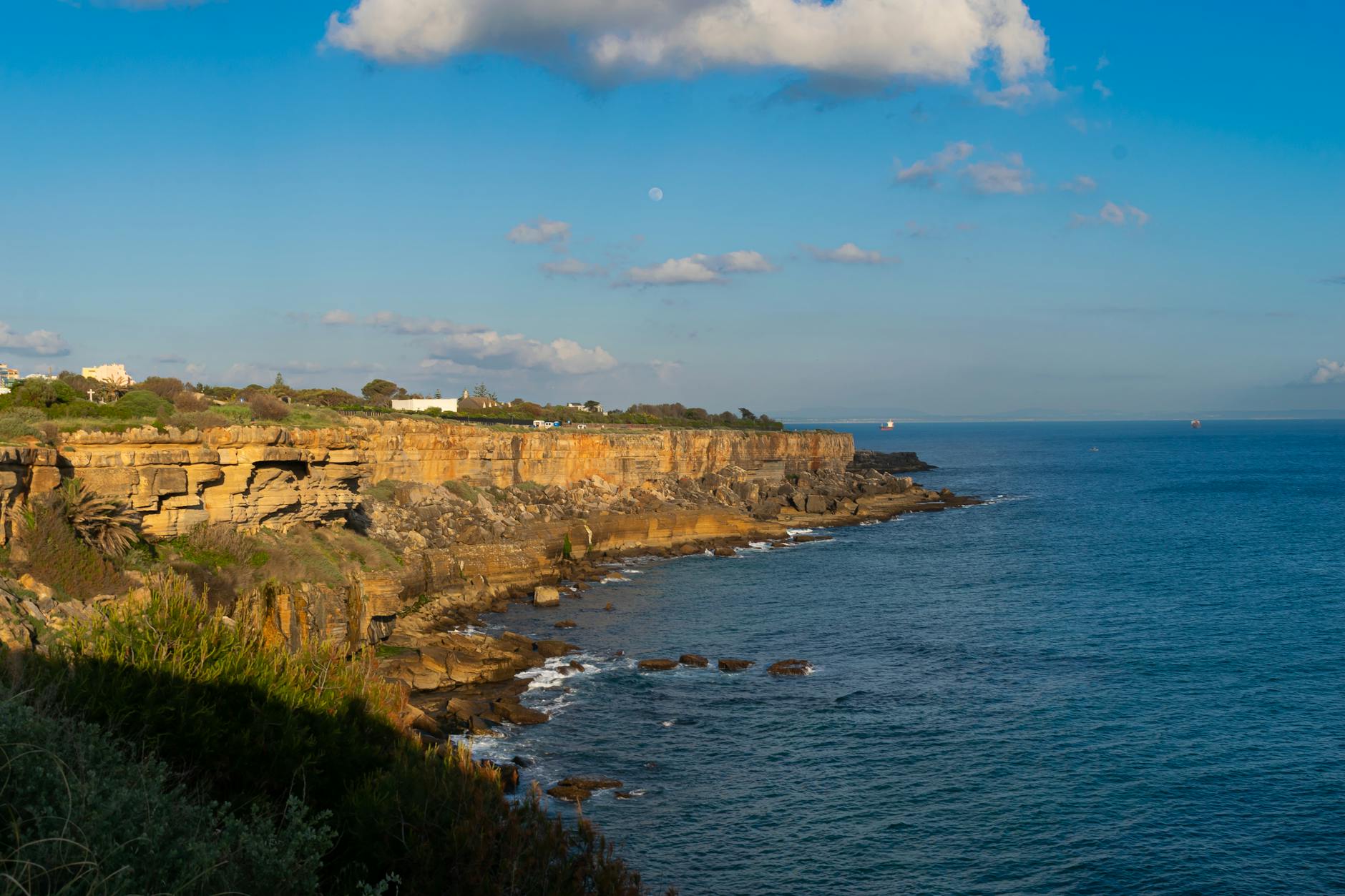 Boca do Inferno sea cliffs at Cascais Portugal with Atlantic waves crashing below