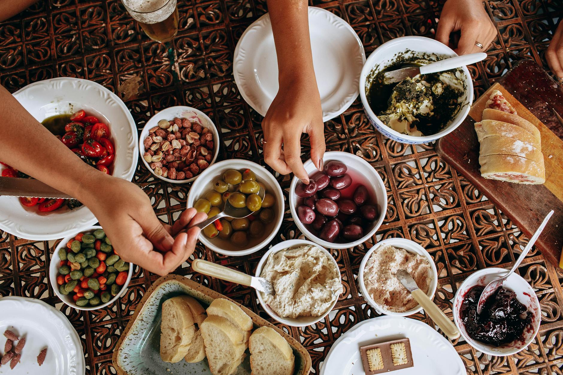 Portuguese tasting plates shared on a Lisbon food tour