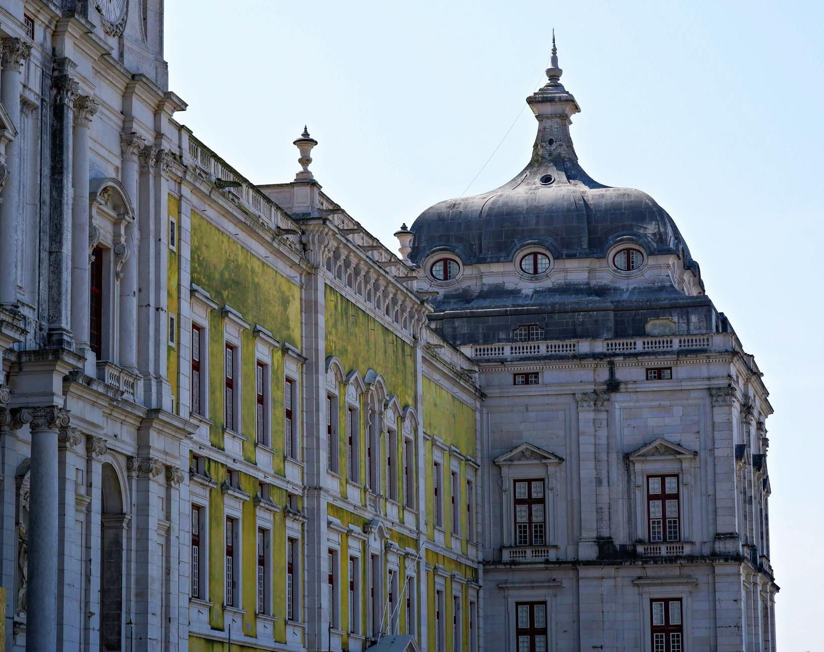 Baroque facade of Mafra National Palace, UNESCO World Heritage Site in Portugal