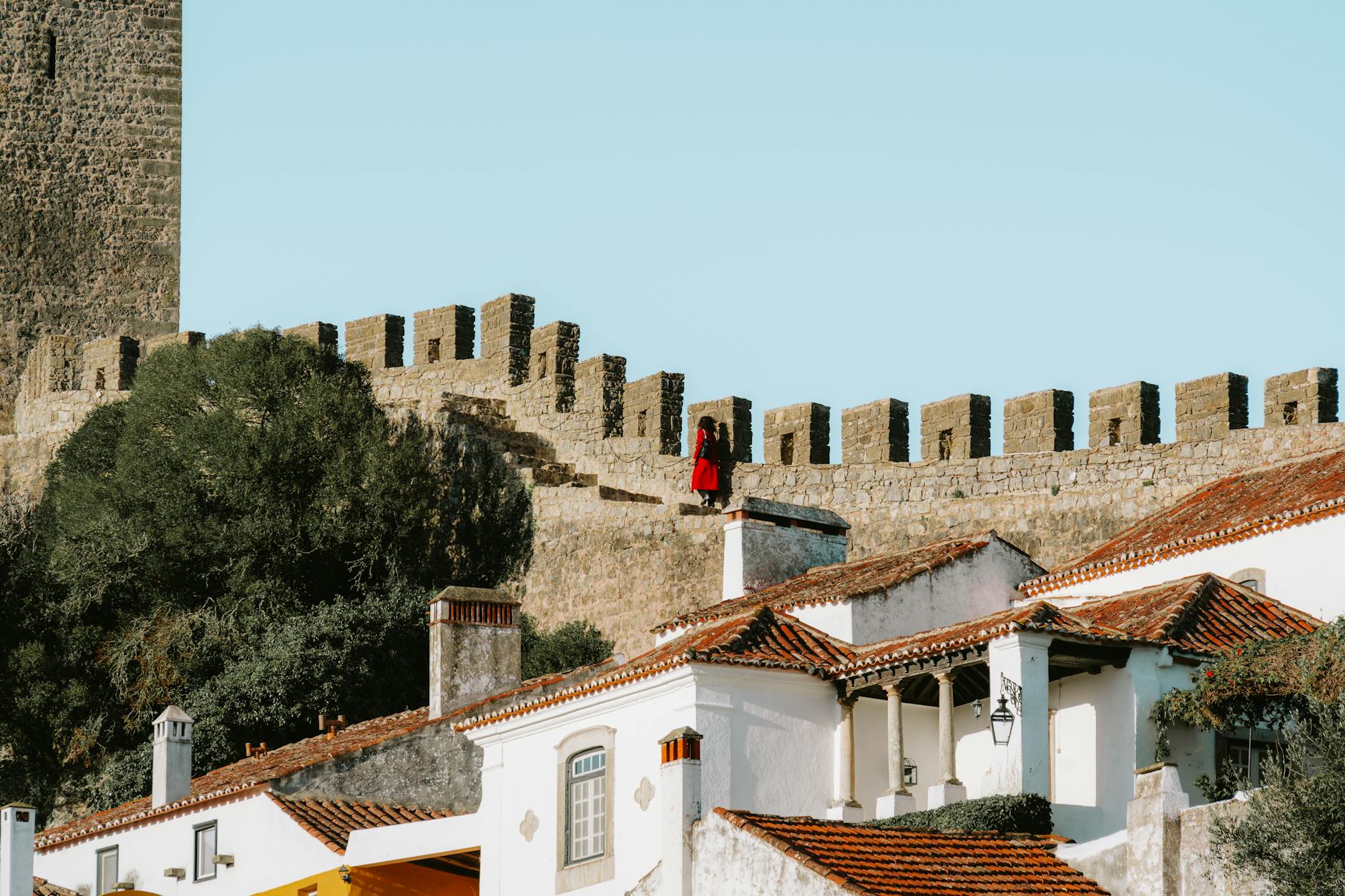 Obidos historic whitewashed village medieval walls day trip from Lisbon